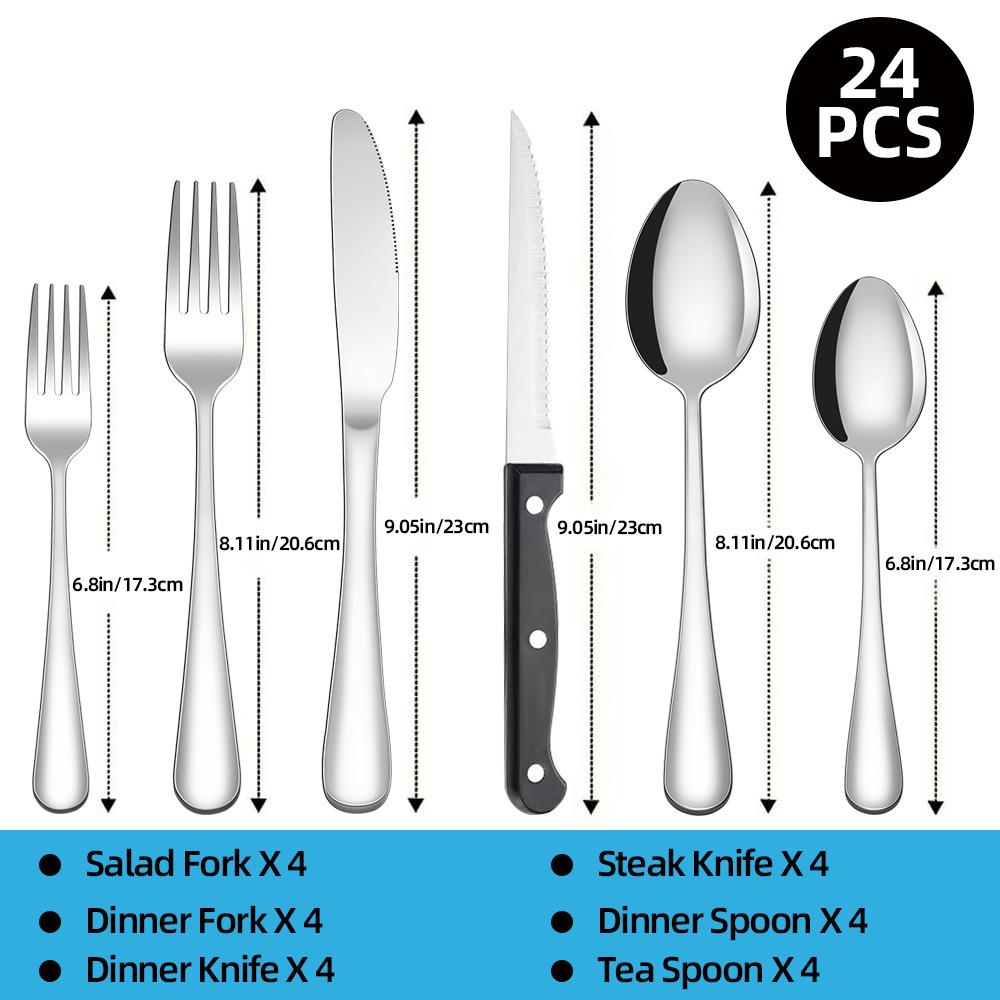 25 Years of New Western Tableware Set Stainless Steel Tableware 24/48 Piece Gift Box Set