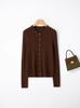 Yangzi Yarn Slim-Fit Women's Wool Cardigan - Lightweight, Long-Sleeve, Round Neck, Perfect for Spring/Autumn