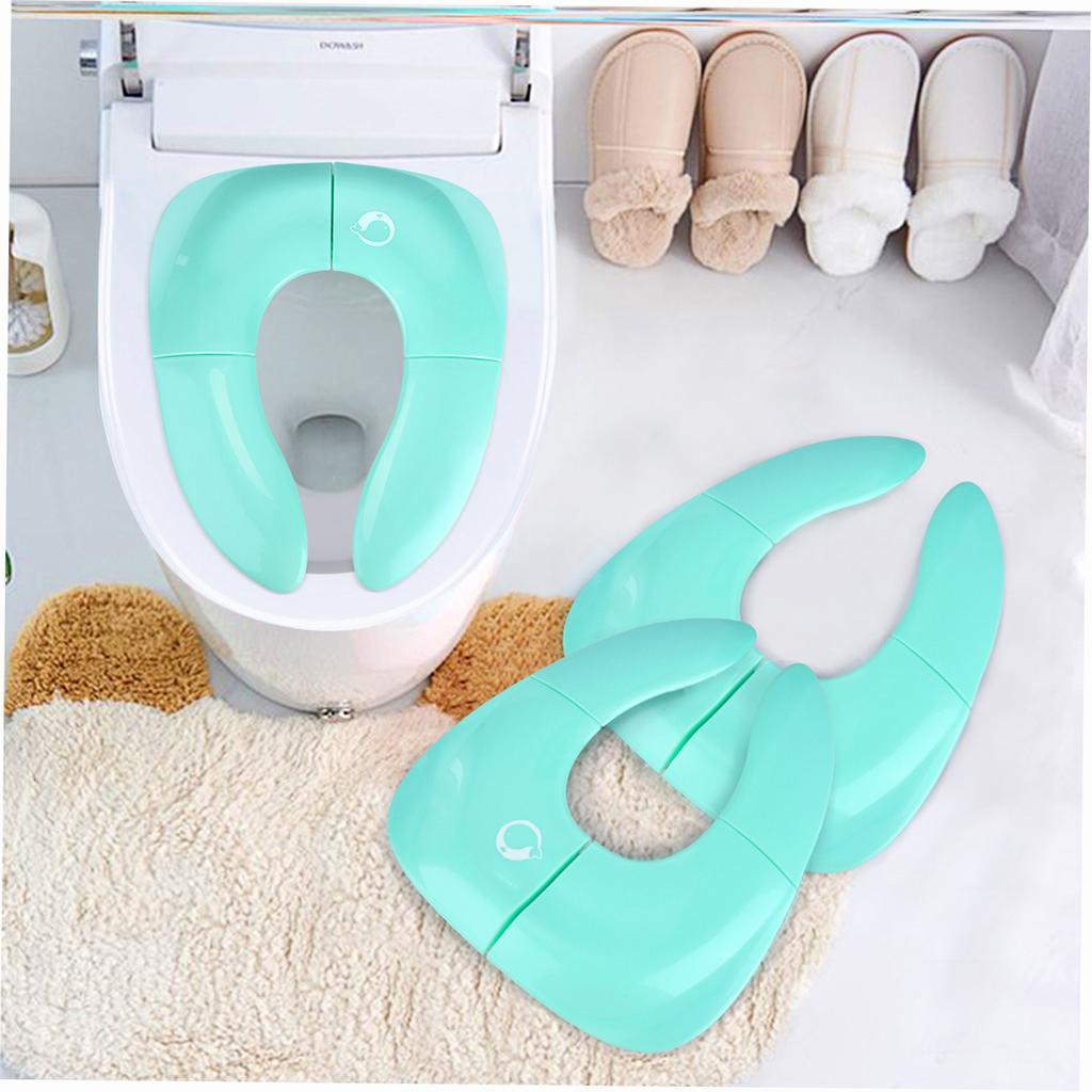 Eccomum Sedile WC Pieghevole Portatile PP Lavabile Sedile WC con Cuscinetto Antiscivolo Fibbia Antiscivolo