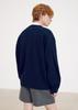 UMARMUNG Cotton Cashmere Tucked Sleeve Pullover_Deep Sea