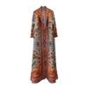 Elegant 2024 Dam Sommar Veckad Lös Trenchcoat: Storlek, Mellanöstil, Trendig Printed Cardigan-rock