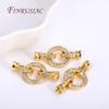 18K Gold Plated Inlaid Zircon Round Connector Clasps For Necklace Making,End Caps Fastener Clasp Handmade DIY Jewelry Making
