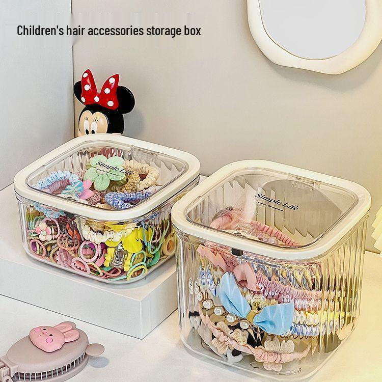 Cutie de Depozitare de Mare Capacitate pentru Accesorii de Păr pentru Copii - Organizator Drăguț pentru Elastice de Păr, Agrafe și Bentițe