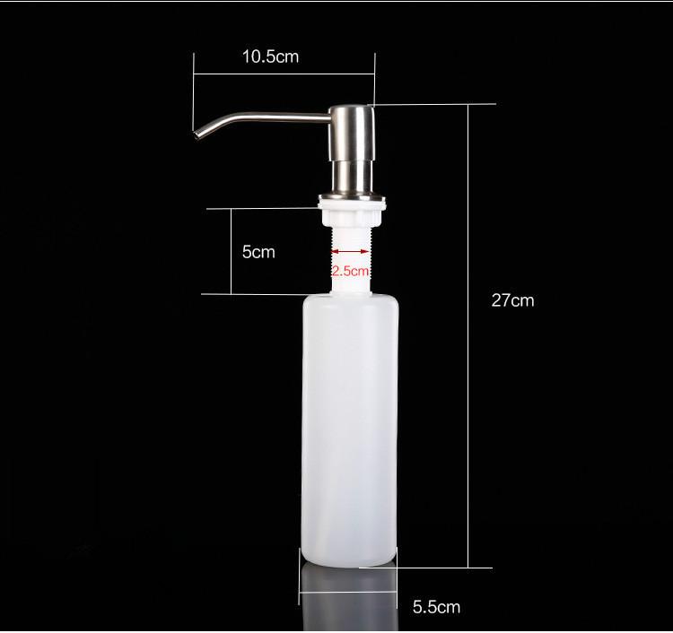 304 Stainless Steel Soap Dispenser Kitchen Sink Soap Bottle Hand Soap Dispenser Press Type Bathroom Accessory Black