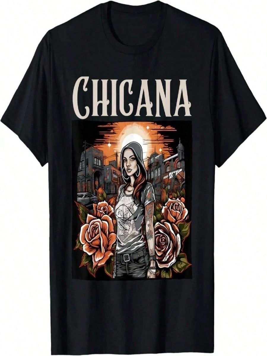 Chicana Style Lowrider Clothes Mexican American Latina T-Shirt S разноцветный