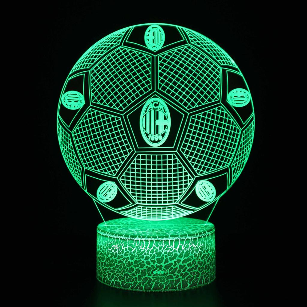 Five Major Leagues Football Club Team Standard 3D Night Light LED Colorful Touch Remote Control Night Light
