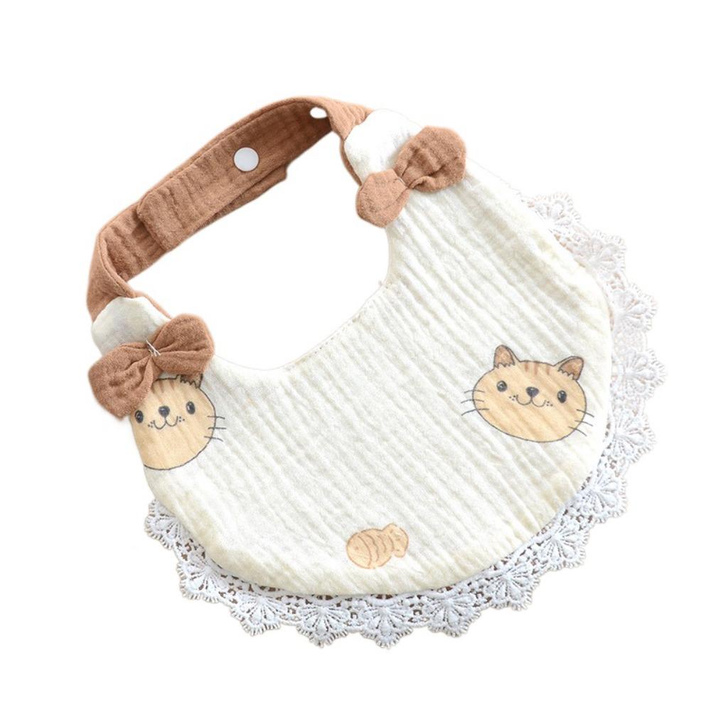 Soft Gauze Cotton Drool Towel Breathable Lace Bow Burp Cloth Baby Feeding  Bib  Nursing Essentials