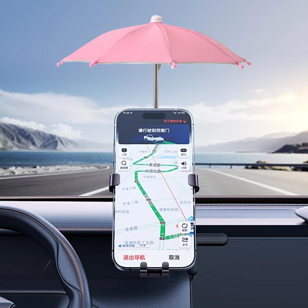 Tragbarer Mini-Regenschirm-Handyständer, Universeller Handy-Regenschirm für Outdoor-Regen & Sonne, Wasserdichter Sonnenschirmhalter für Smartphones