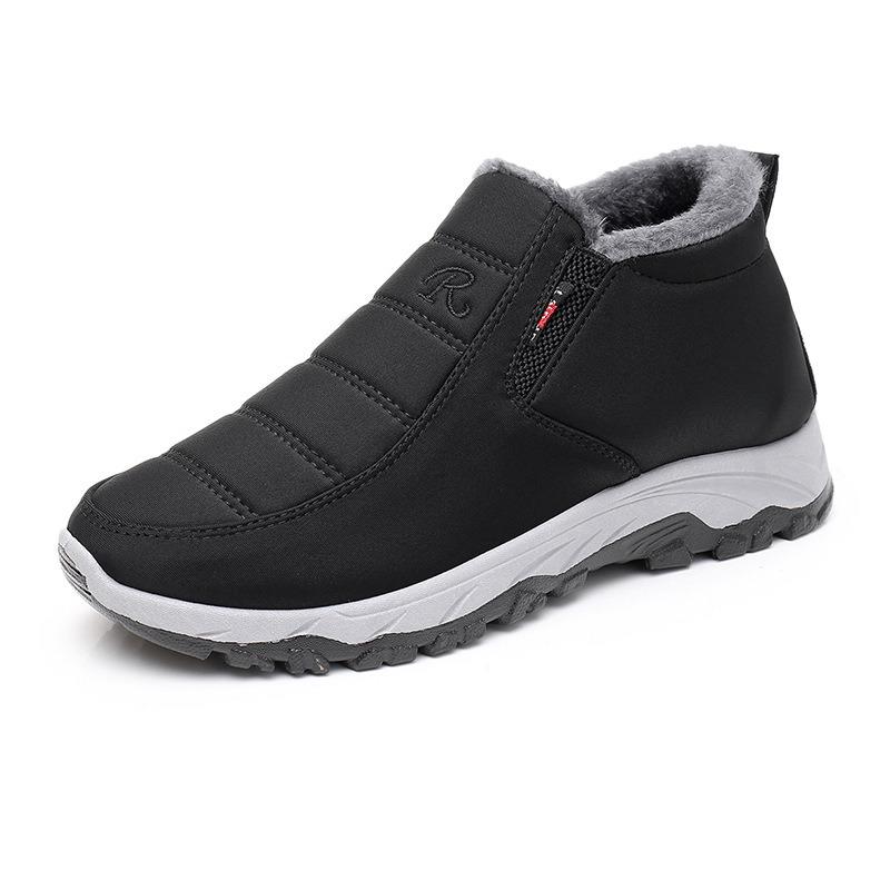 Zapatos de algodón de invierno del viejo Pekín para mujer, de terciopelo, engrosados, cálidos, botas de nieve, para hombres y mujeres de mediana edad y ancianos, los mismos zapatos de algodón para parejas