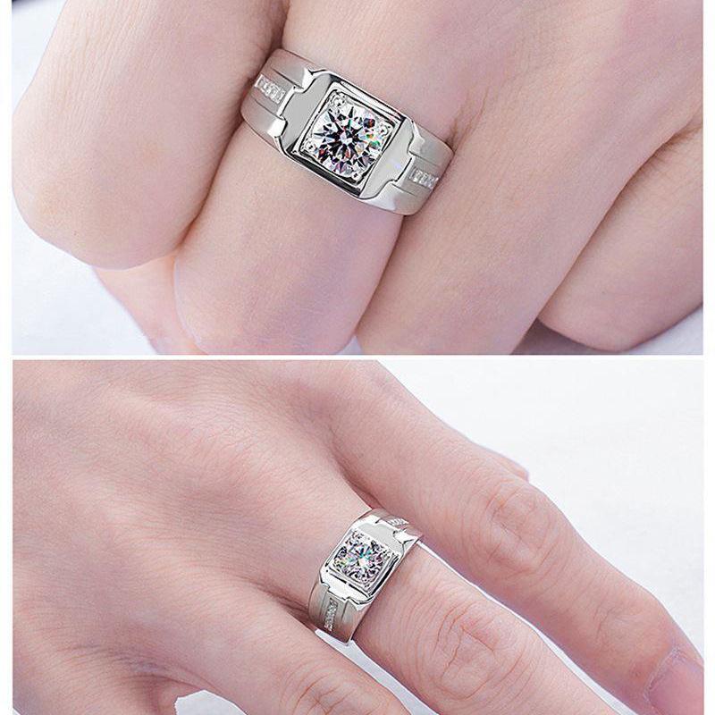 New men's ring, stylish and bold diamond ring, popular imitation diamond ring, men's plated ring