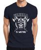 Valhalla Is Waiting Wikinger Schädel Axt Schild Odin Runen Asgard Herren T-Shirt