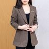 Blazer en Laine à Carreaux Amincissant pour Femme BoLai - Nouvelle Mode Printemps 2026