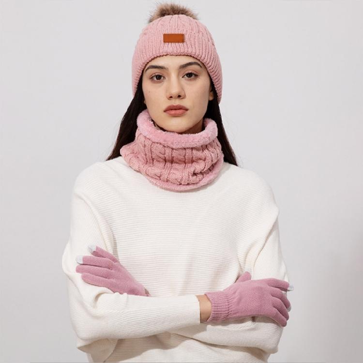 Outdoor Hat Scarf and Gloves Suit Stylish Streetwear Knitted Hat Winter Warm Hat for Outdoor Activity