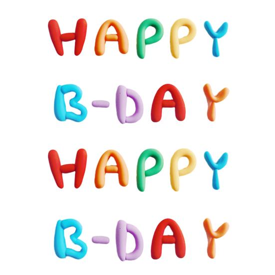 10Pcs/Set Colorful Birthday Happy Letter Decor Soft Rubber Cake Decoration Candy Color Cake Topper Children Party Supplies