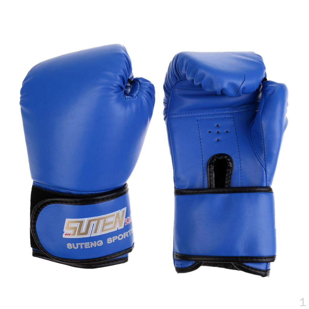 

Боксерские перчатки с подкладкой из искусственной кожи для взрослых и подростков для тренировок по ММА - синие