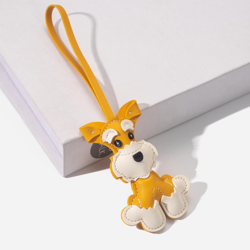 Schnauzer Puppy Cartoon Keychain - Creative Dog Pendant and Bag Accessory
