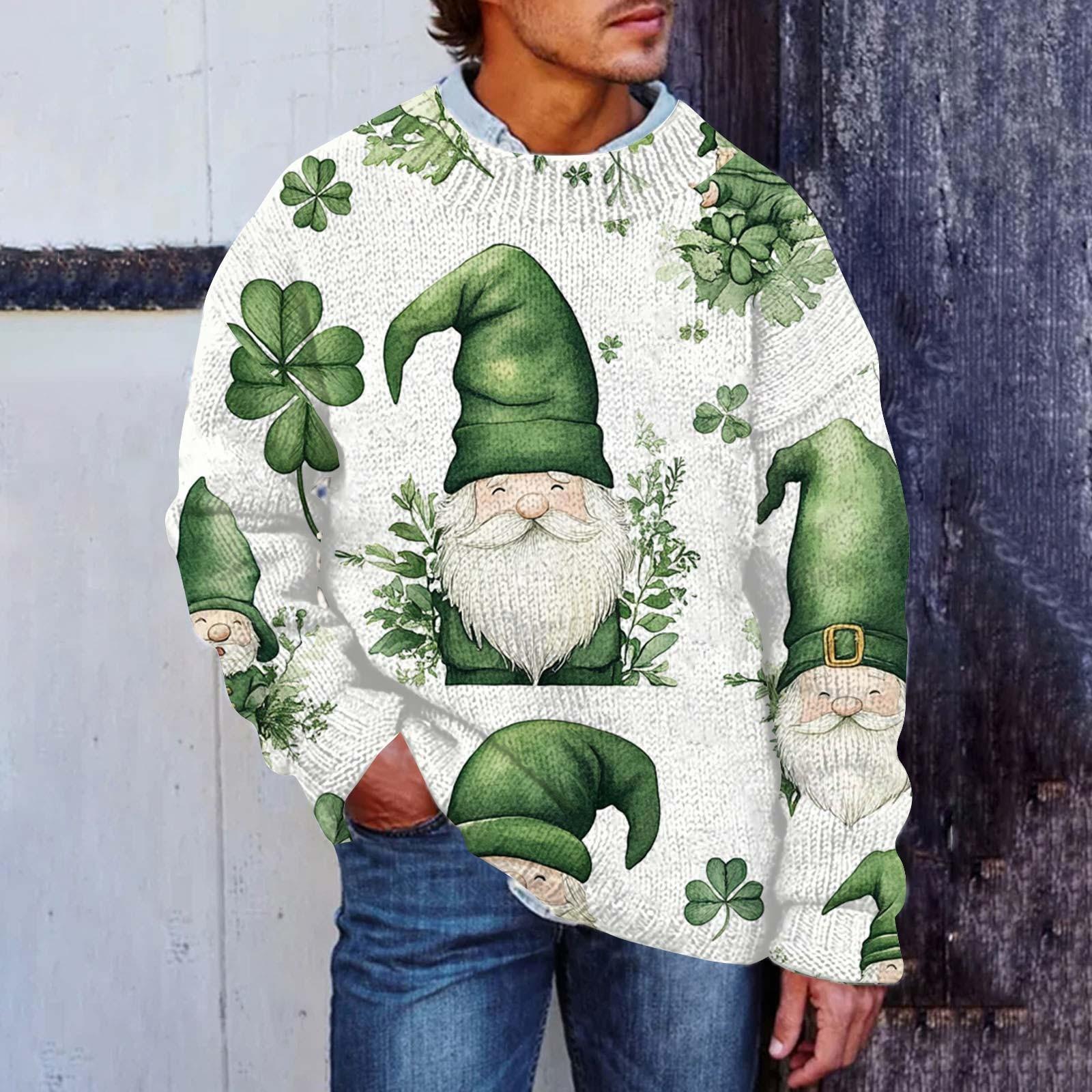 

Мужской принтованный искусственный свитер, толстовка с круглым вырезом, свободный топ с длинными рукавами XXXXL белый