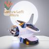 Solar Powered 360 Rotating Airplane Ornament - Car Dashboard Decor with LED Lights for Interior Styling