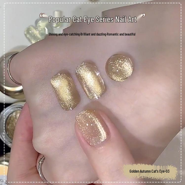 

2025 Фуксия Осенний Кошачий Глаз Гель-лак для Ногтей Набор - Флэш Зеркальный Золотой и Фарфоровый Белый