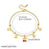 Double Layer Gold Cherry Charm Anklet with Zircon
