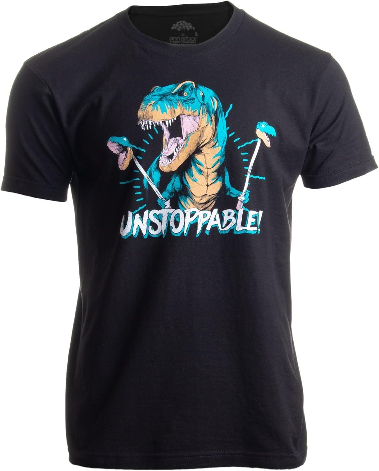 Unstoppable T-rex _ Funny Dinosaur Dad Joke Silly Humor for Men Women T-Shirt XXXXXL чёрный