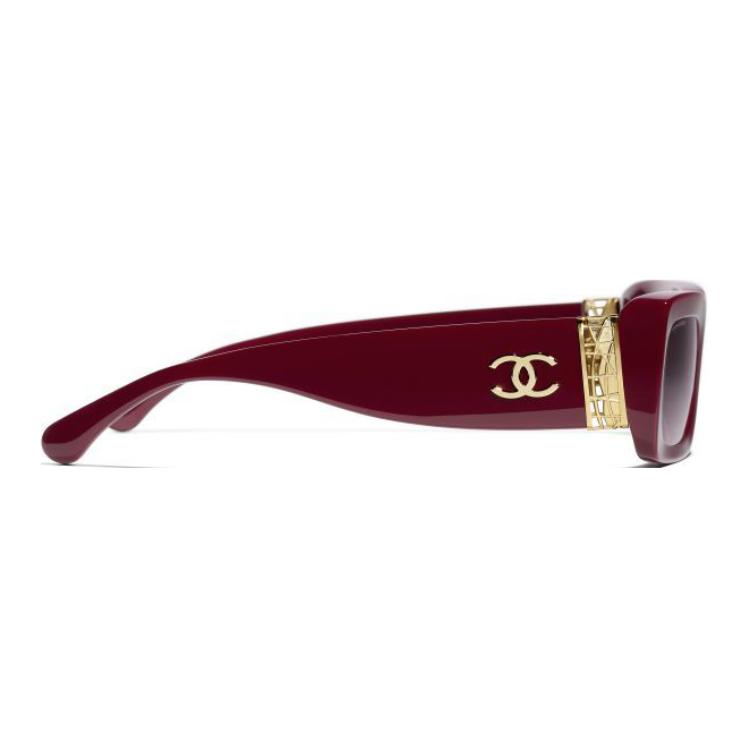 Chanel Logo Design Square Sunglasses Unisex sunglasses Brown Red S1A71662X06081S9211