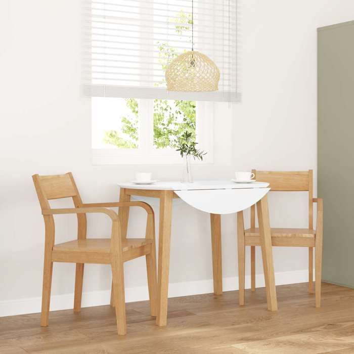 VidaXL Chaises à manger 2 pcs bois massif naturel caoutchouc, chaise à dîner, chaise, chaise de salon, chaises à dîner, 4102510