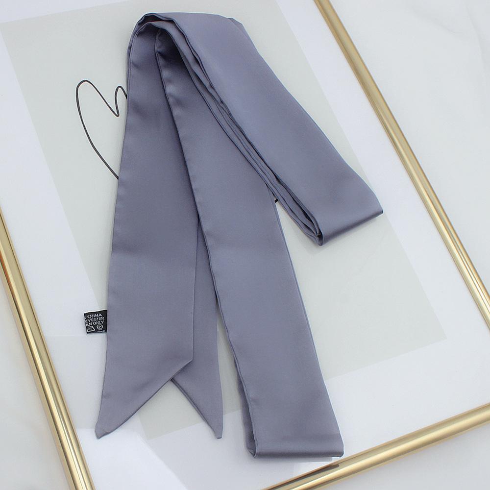 Long Skinny Hair Scarf For Women Silk Satin Headband Cute Neckerchief Solid Colors  Fashion Bag Scarves For Ladies 2024