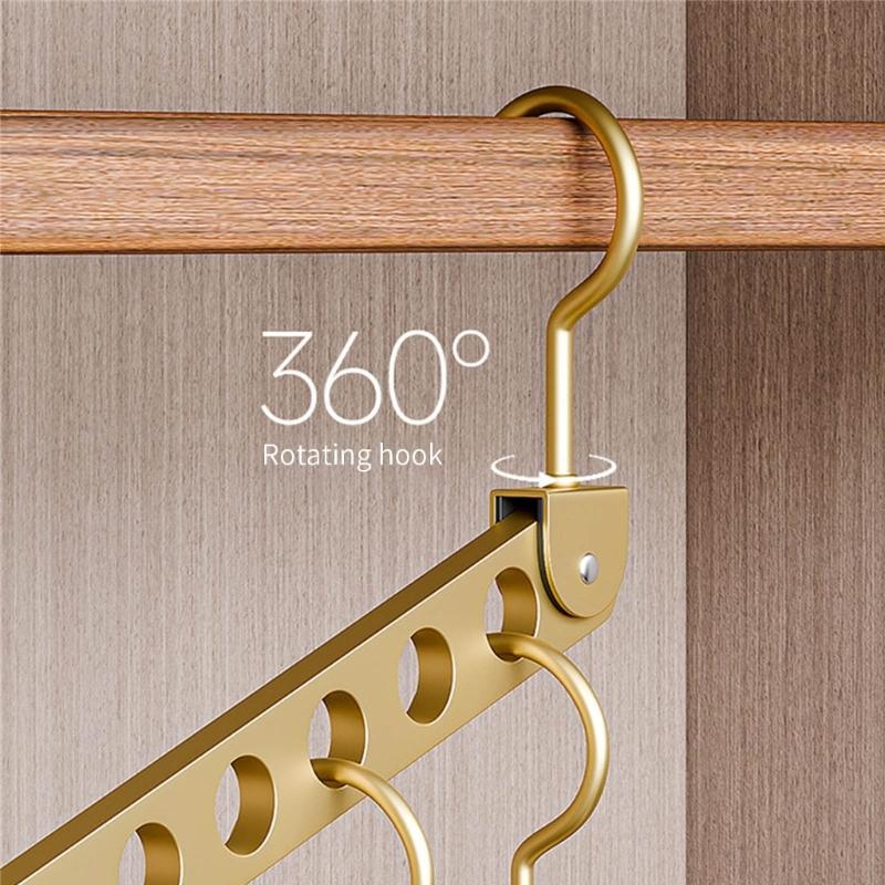 Space Saving Lightweight Garment Rack 6/8 Hooks For Scarves Ties Towels Foldable Storage Solution Closet Essential