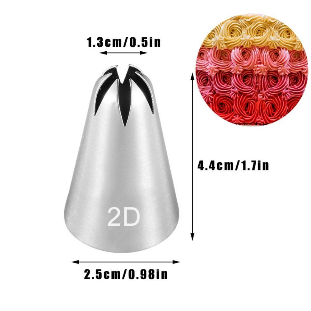 

Stainless Steel Cream Nozzles Cake Decorating Baking Tool Multifunctional Cake Decoration Tip 2D