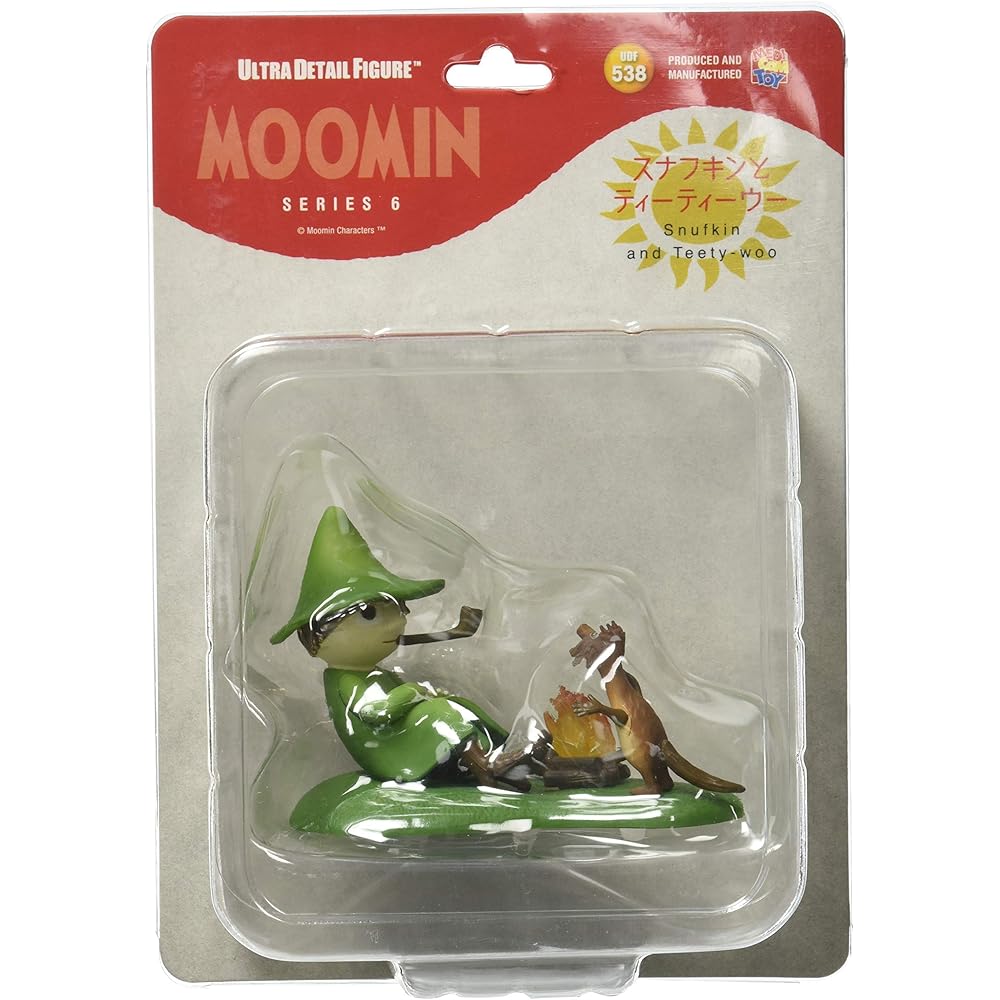 UDF Ultra Detail Figure MOOMIN Series 6: Snufkin and TeeTeeWoo, approximately 58mm tall, pre-painted, fully assembled figure