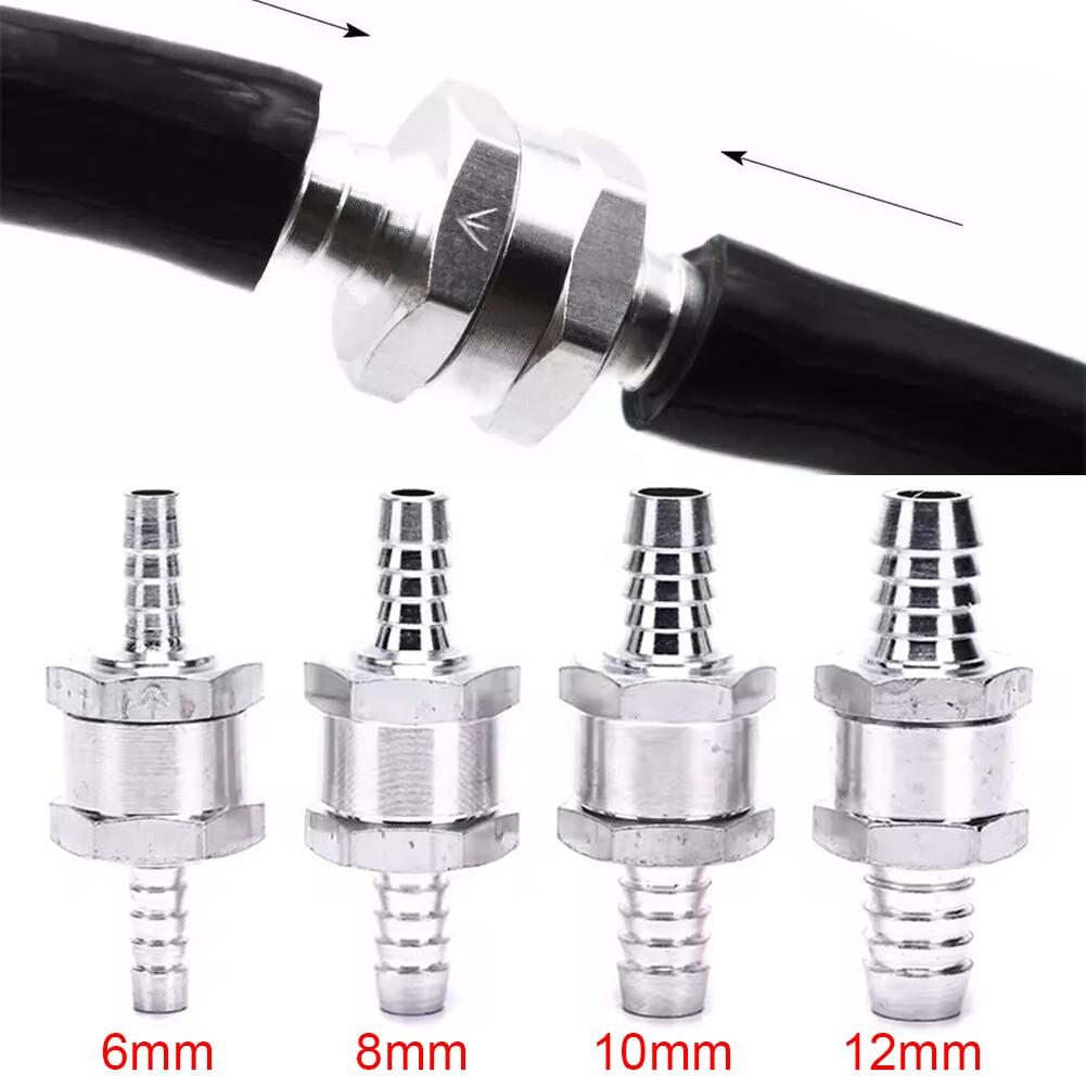 One Way 6/8/10/12mm 4 Size Aluminium Alloy Fuel Non Return Check Valve Fit for Carburettor And Low Pressure Fuel Systems