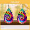 Fashion Colored Pattern Water Droplet Shaped Acrylic Earrings For All