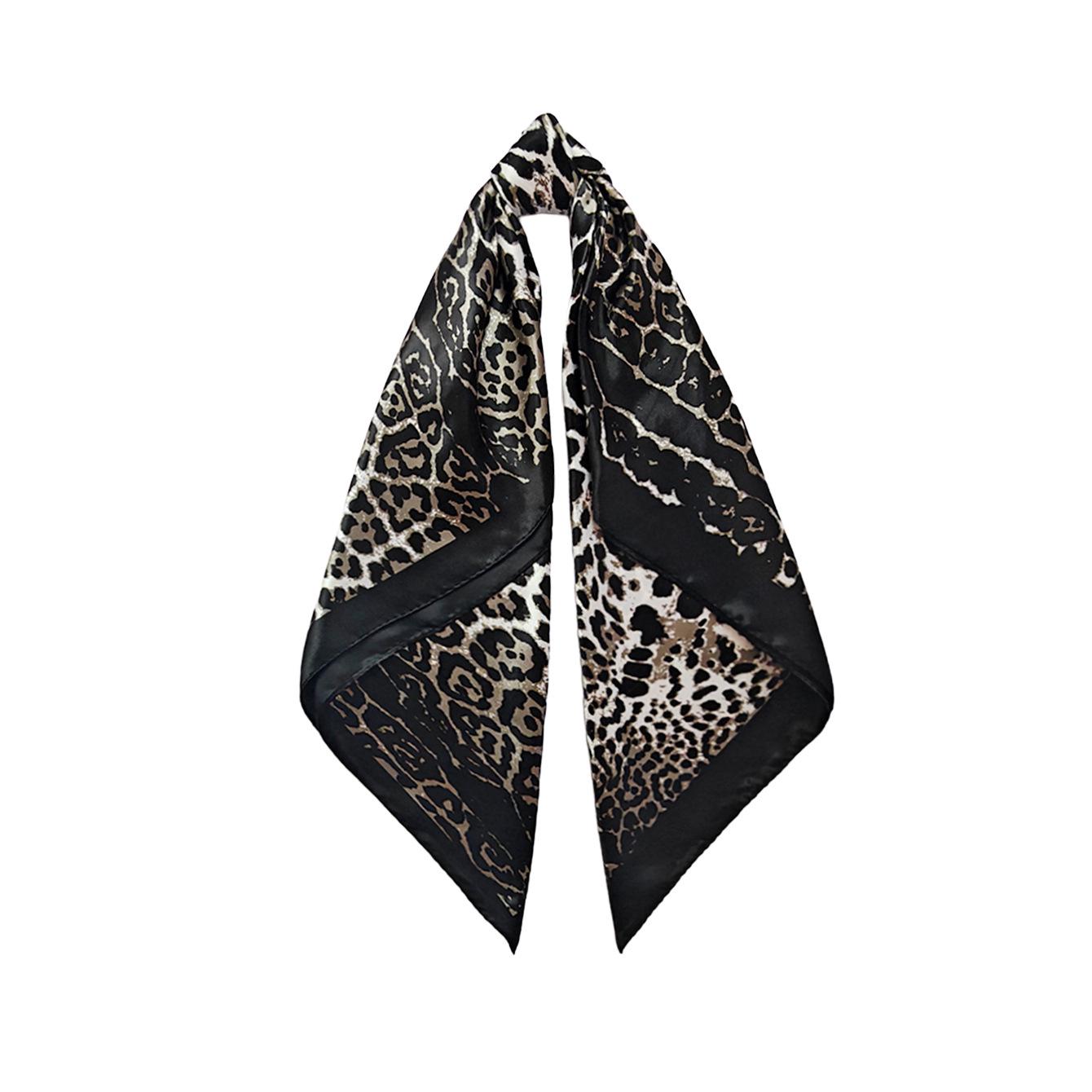 90cm Women s Leopard Print Silk Satin Headscarf - Versatile Large European & American Style Scarf 90x90cm