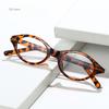 Fashion Round Frame Glasses Retro Aesthetics Modern Style Anti Blue Light Round Eyewear Retro Black Leopard Frame Eye Glasses