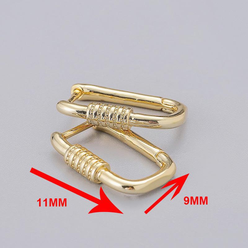 ANENJERY Geometric Oval Hoop Earrings Female Golden French Earrings