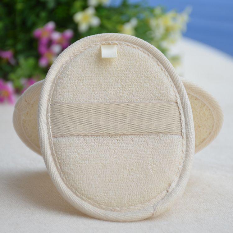 Oval Loofah Exfoliating Pad: Bath & Face Cleansing Scrubber for Hotel Rooms