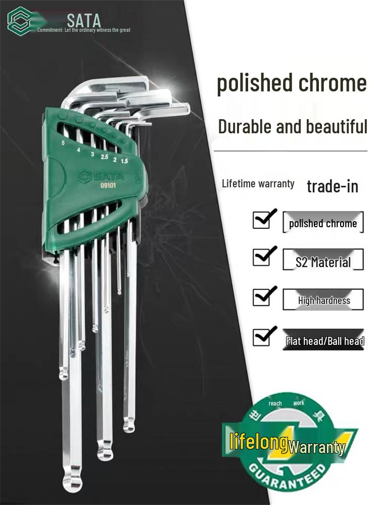 Hex Wrench Set - Mini, Extra Long, Ball & Flat Head, Available in 7, 8, 9, 10, 14 Pieces (Model 09105)