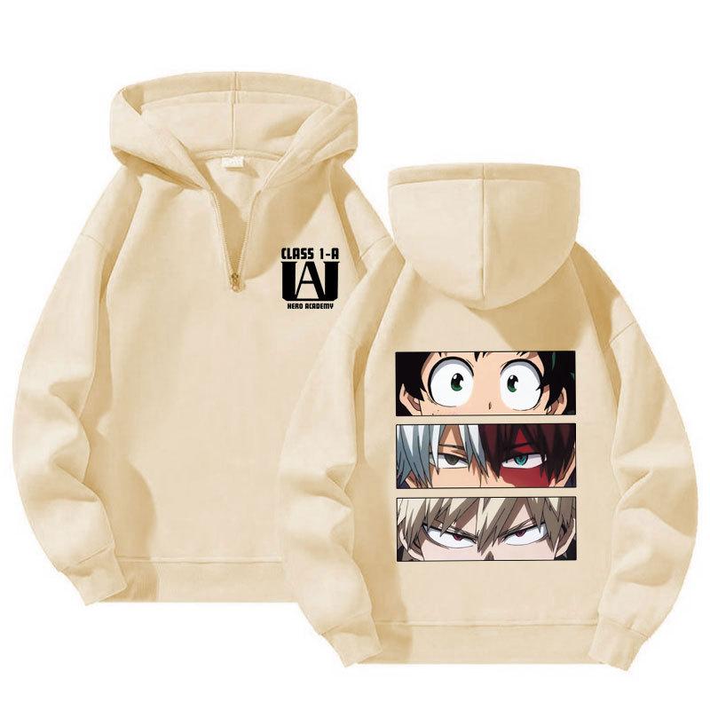 Japanese Anime My Hero Academia Hoodies Kawaii Harajuku Manga Graphic Zipper Coats Printed Streetwear Sweatshirts Unisex Pullovers Tops