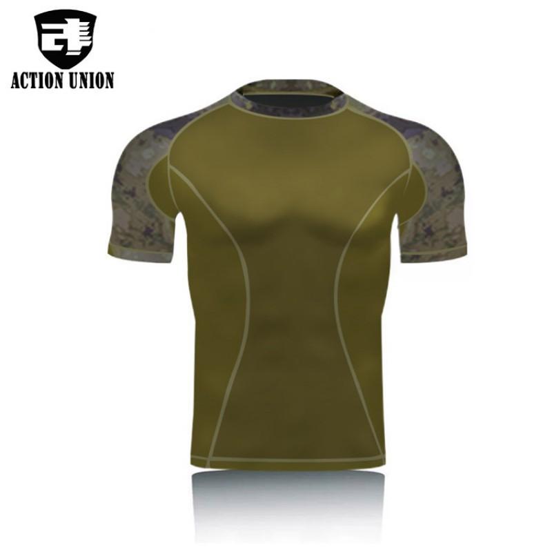 I A Force With Same T-shirt Short-sleeved Camouflage Men's Python Pattern Slim-fitting Fitness Suit