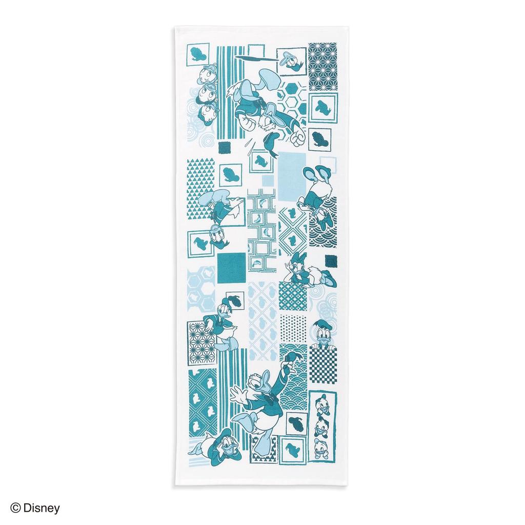 Handtuchmuseum Tenugui Hergestellt in 34 x Disney Handtuch, Japan, 100% Baumwolle, ca.. 90cm, "Hareyaka" Blau, 38-1522120