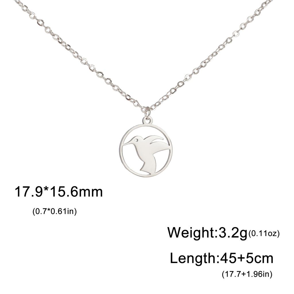 Teamer Söt Kattunge Katt Rostfritt Stål Halsband för Kvinnor Ekorre Fågel Rund Hänge Kedja Choker Smycken Mors Dag Presenter