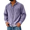 Nuova Camicia di Jeans da Uomo con Collo a Lapel Primavera Workwear Americano Retro Top Versatile