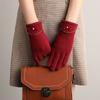 Autumn Winter New Women Keep Warm Touch Screen Thin Fleece Windproof Elasticity Gloves Elegant Female Retouch Bowknot Simple
