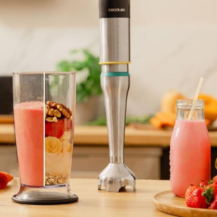 Cecotec katana totaldestroy 1200xl cream hand blender, 1200 w, 21 vitesses et turbo, 4 lames en titane noir