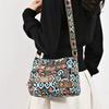 Ladies Crossbody Bag Oxford Cloth Crossbody Bag Leisure Travel Multi-Layer Shoulder Zipper Printed Bag