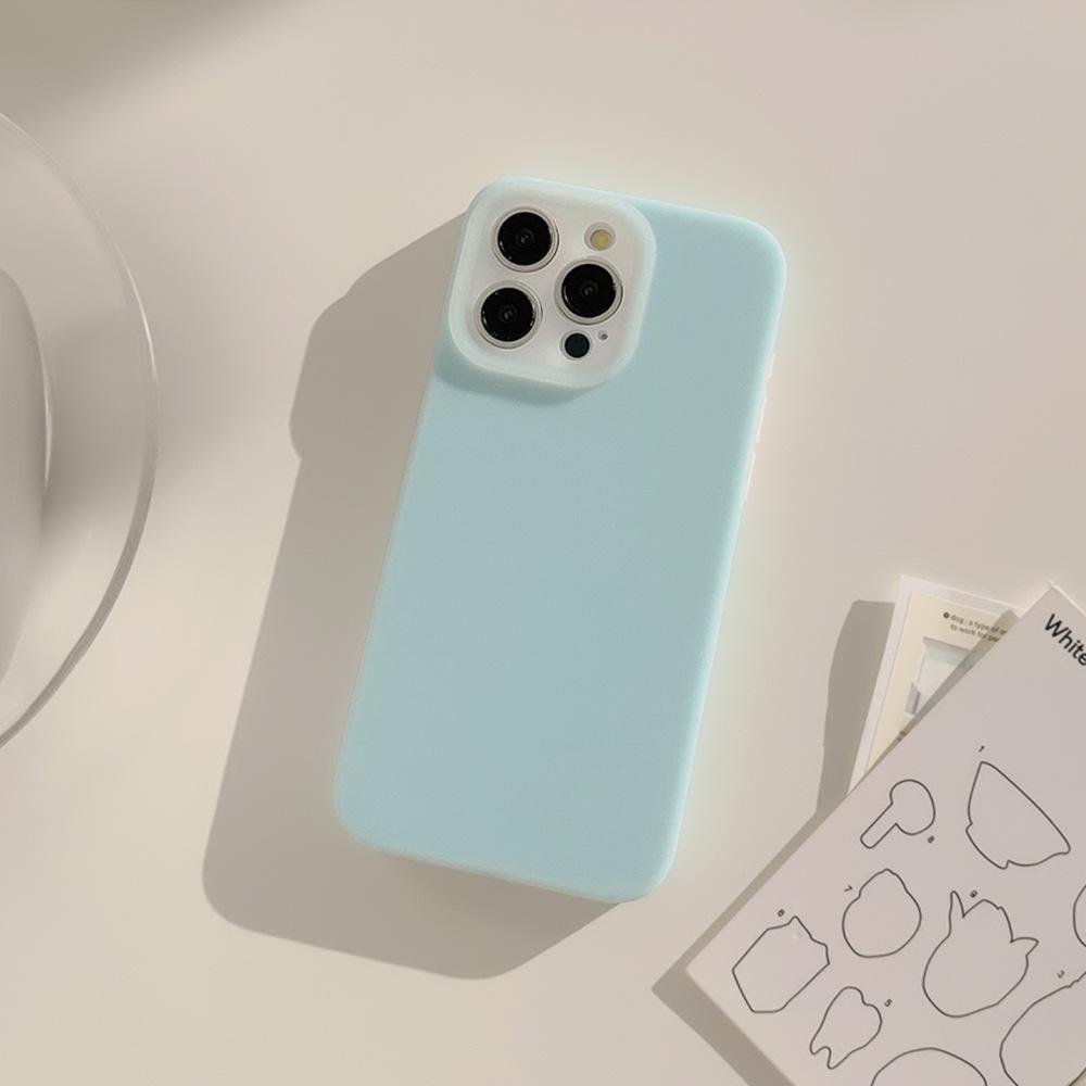 Jelly Liquid 16 Applicable To IPhone Case IPhone 15 Anti Fall 14promax Solid Color Simple 12 All Inclusive 13