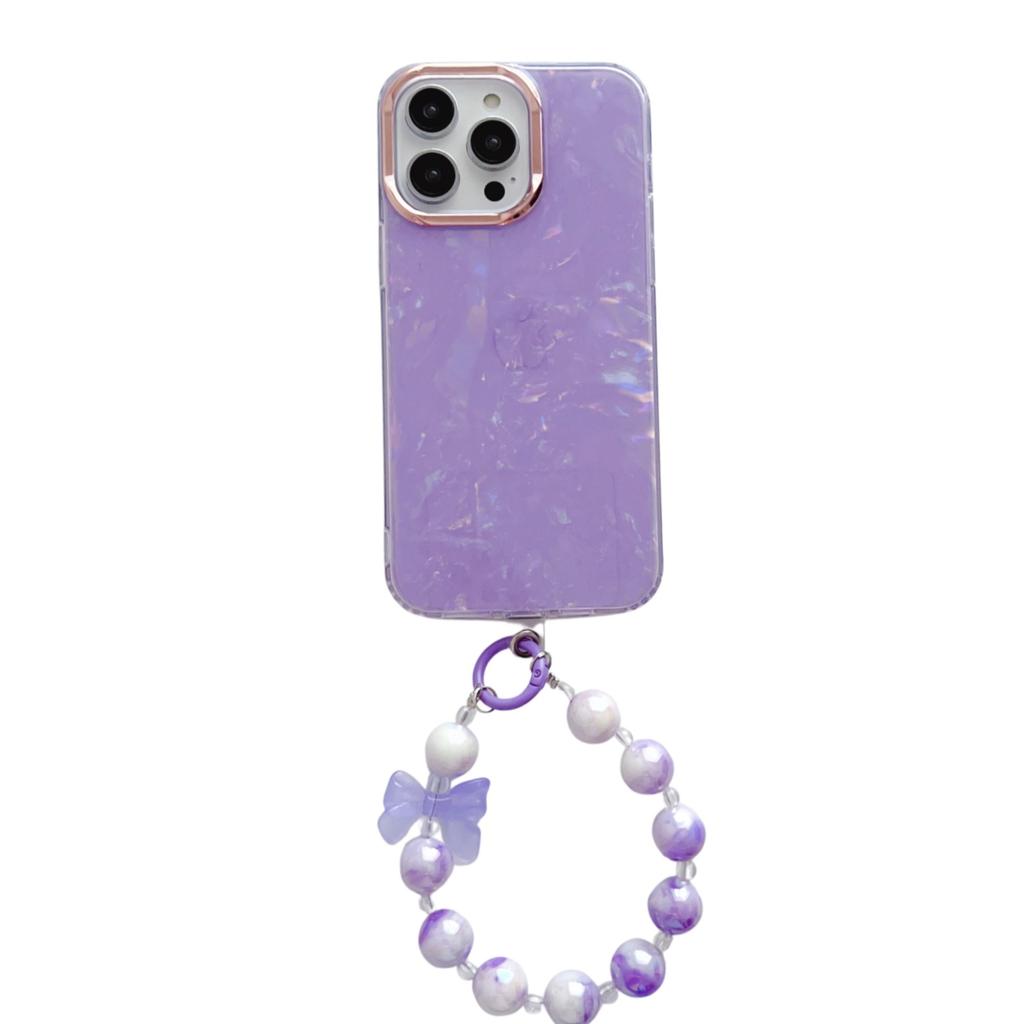 Etui odpowiednie dla Apple IPhone16, Iphone15Promax, Wzór galwanizowanej brokatowej muszli, Bransoletka z 14 pasków