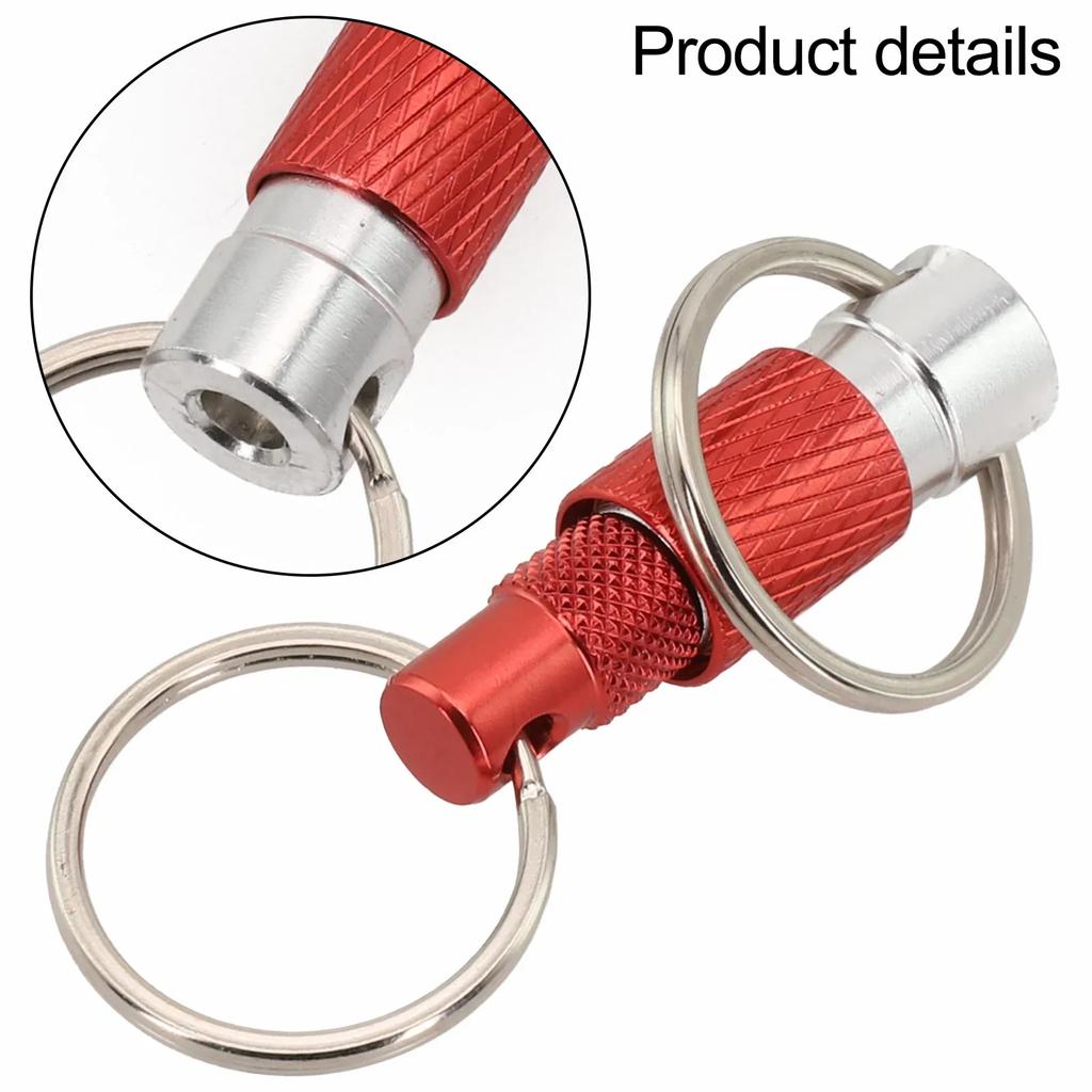 Portable Keychain With Detachable Quick Release Metal Key Ring° Rotation Dual Ring Buckle Hand Tools
