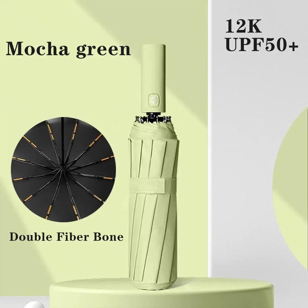 Wind Resistant Automatic Umbrella Solid Windproof Double Layer Resistant Umbrella Men Women Luxury Business Umbrellas Parasol